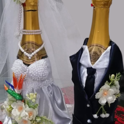 Decoración de botellas para bodas